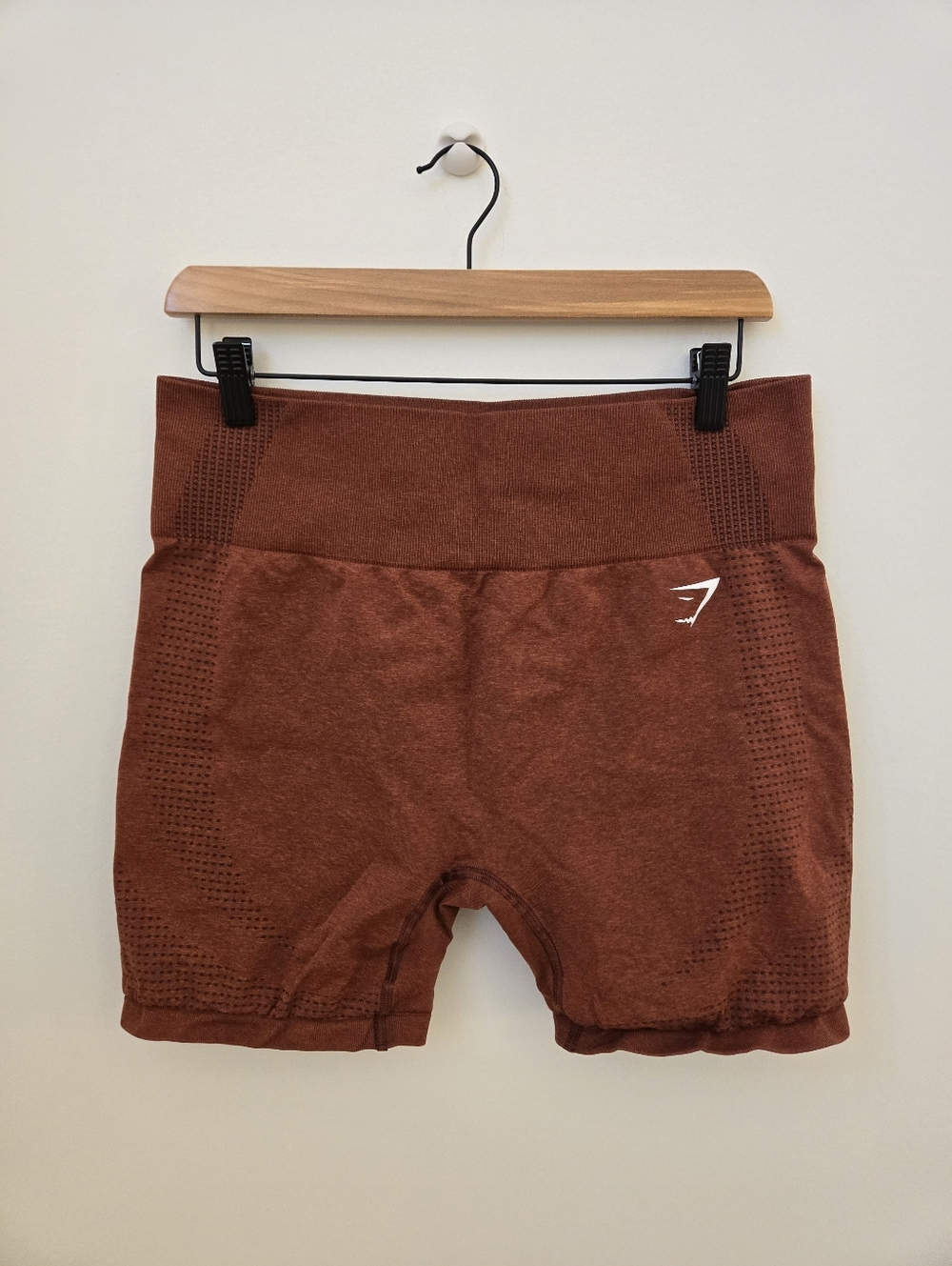 Gymshark Seamless High Waisted Shorts Rust Orange Workout Size XL